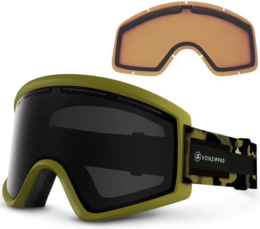 Von Zipper Cleaver Snowboard/Ski Goggles, L, Olive Camo, Blackout